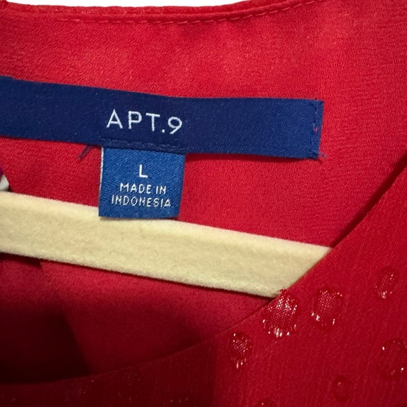 Apt 9 - dressy Sparkly tank, layered hem - Red- size L - Picture 3 of 4
